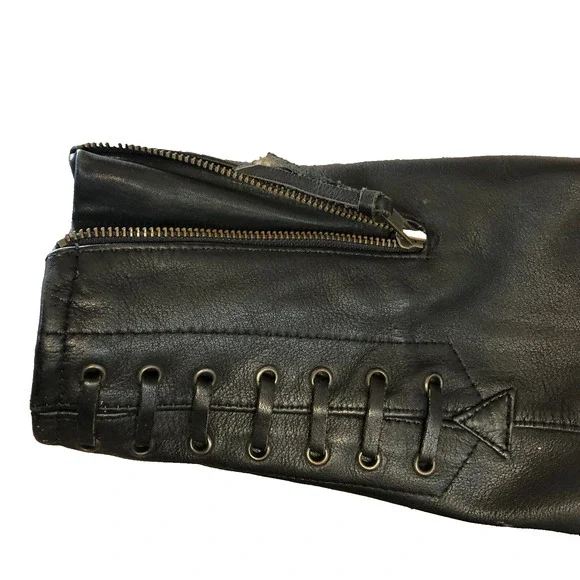 Vintage Women’s Fitted Harley Davidson Black Leather Biker Jacket Size 40/12 W - Picture 8 of 16